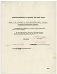 Three Stooges AFTRA Contract Signed by Moe Howard, Larry Fine & Joe DeRita From January 1959 With William Morris Agency -- Plus Initialed Rider -- 5pp. on Three 8.5'' x 11'' Sheets -- Very Good